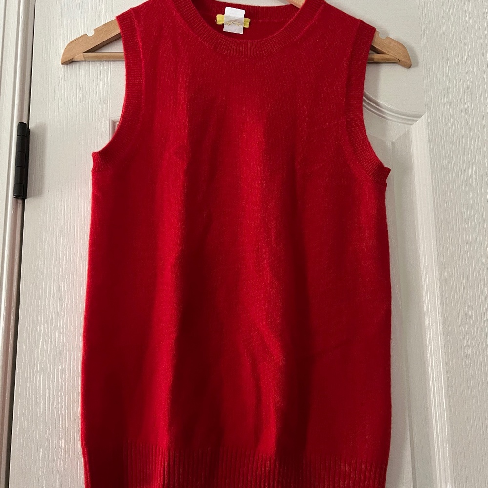 J Crew Divina Cashmere Vest Red Size Small